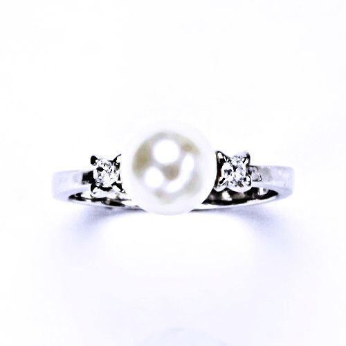 ČIŠTÍN s.r.o stříbrný šperk prsten s umělou bílou perlou,T 1207 8320
