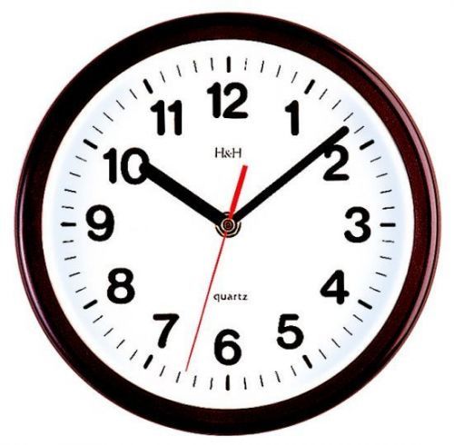 H&H Nástěnné hodiny plastové 3001.7, 3005.2 141299 H&H 3001 - hnědé