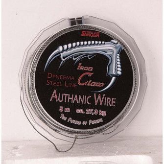 Iron Claw návazcová šnůra  Authanic Wire 10 m Grey-Průměr 0,45mm / Nosnost 17kg SAENGER