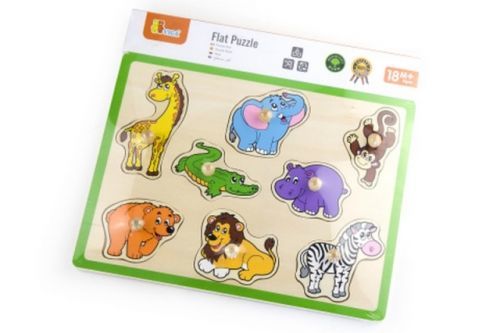 Dětské dřevěné puzzle s úchyty Viga ZOO