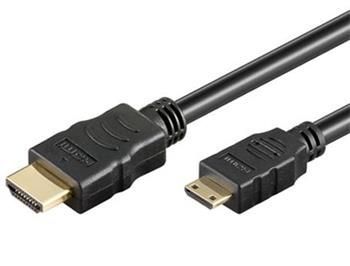 HDMI kabel High Speed kabel 1.4 + ethernet, HDMI M/ Mini HDMI C M, 1,5m zlacený