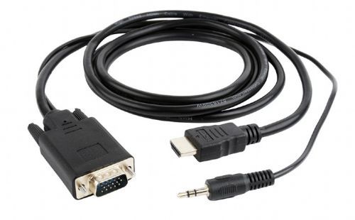 Gembird adaptér HDMI-A(M) ->VGA (F) + audio, na kabelu 1.8m, černý