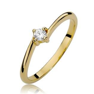 NUBIS® Zlatý zásnubní prsten s diamantem - velikost 52 - W-395G-52