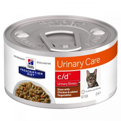 Hill's PD c/d Urinary Stress Krmivo pro kočky s kuřetem a zeleninou 82 g