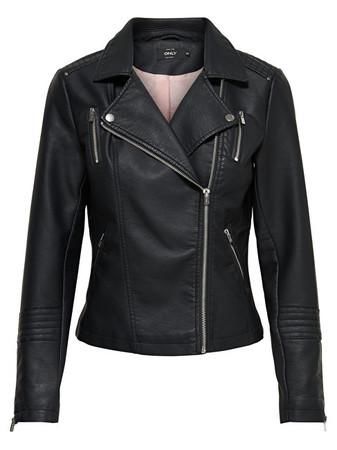 ONLY Dámská bunda Leather Look Jacket Black 34