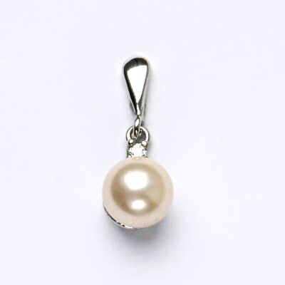 ČIŠTÍN s.r.o Stříbrný přívěšek s um. perlou, přívěsek ze stříbra, perla se skutečným perleťovým leskem P 1207/22 4253