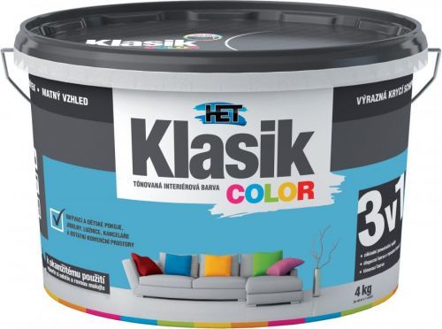 Malba interiérová HET Klasik Color modrý tyrkysový, 4 kg