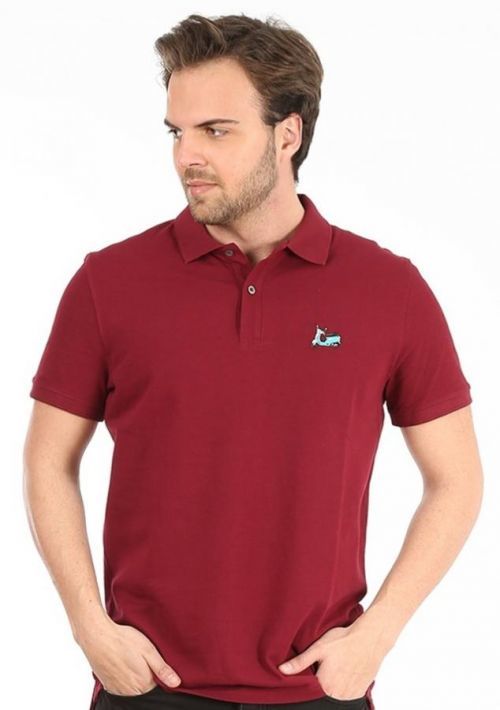 Pánské polo tričko John Frank JFTPOLO10 - L - Bordó