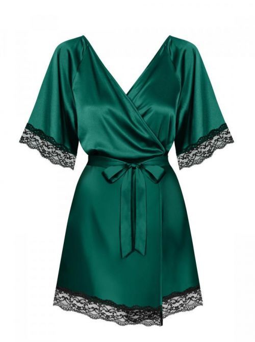 Smyslný župan Sensuelia peignoir green - Obsessive zelená