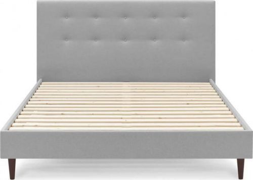 Světle šedá dvoulůžková postel Bobochic Paris Rory Dark, 180 x 200 cm