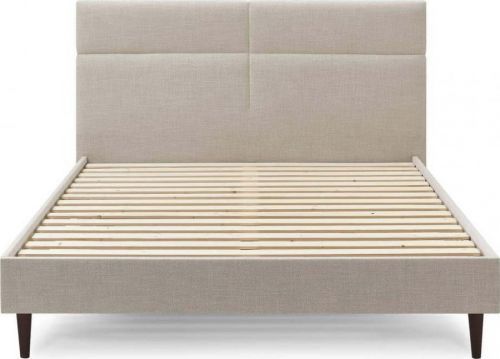 Béžová dvoulůžková postel Bobochic Paris Elyna Dark, 160 x 200 cm