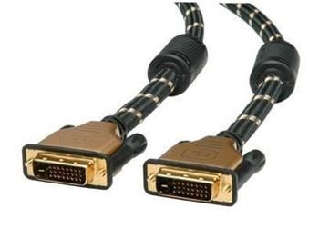 Kabel Roline DVI-D(M) - DVI-D(M) dual link, s ferity, 3m, zlacené konektory