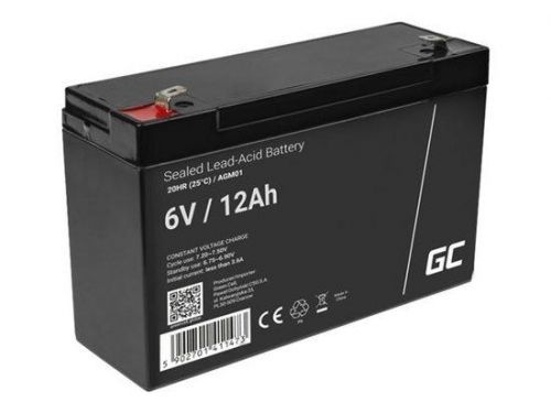 GREEN CELL Baterie AGM 6V 12Ah, AGM01