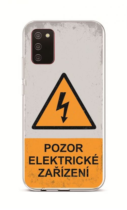 Kryt TopQ Samsung A02s silikon Pozor elektrické zařízení 55814