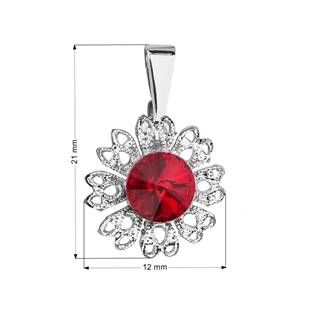 Evolution Group Přívěsek bižuterie se Swarovski krystaly červená kytička 54032.3 siam
