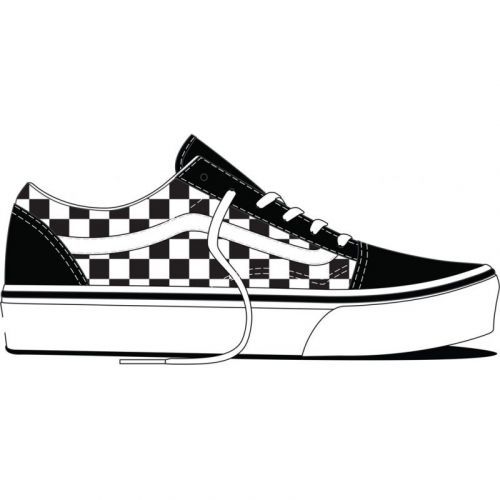 Vans Old Skool Platform (Checkerboardard) Blk/ Tr Wht EUR 36.5