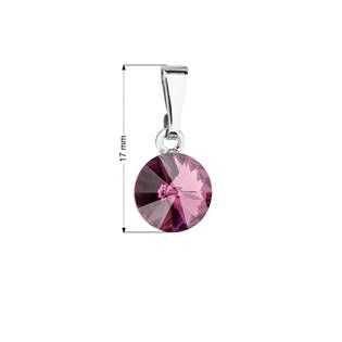 Evolution Group Přívěsek bižuterie se Swarovski krystaly fialový kulatý 54018.3 amethyst