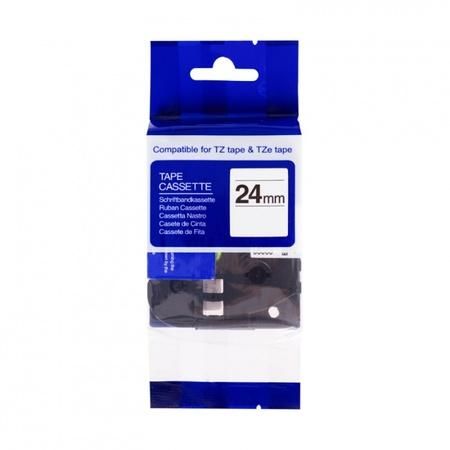 Kompatibilní páska s BROTHER TZe-M951 24mm matný černý tisk/stríbrný podklad (PLTB158), PLTB158