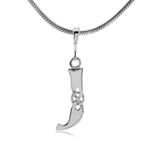 Keltský stříbrný přívěsek písmeno J - rhodiovaný - PRMP13863