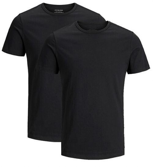 Jack&Jones Pánské triko Basic Crew Neck Tee Ss 2 pack Noos Black XXL