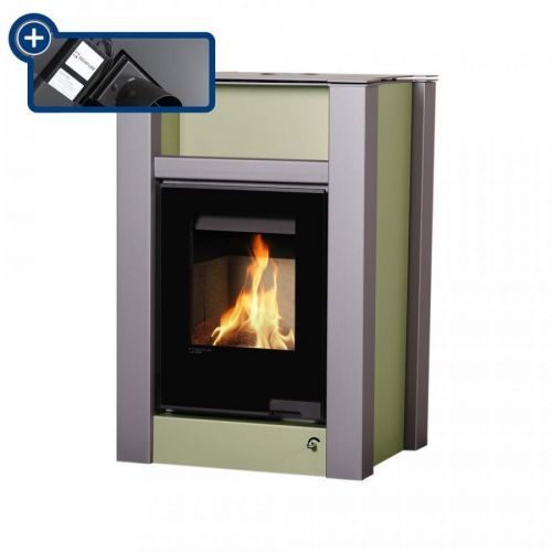 AQUAFLAM VARIO Krbová kamna AQUAFLAM VARIO - LEND 11/5 kW olivová, elektronická regulace