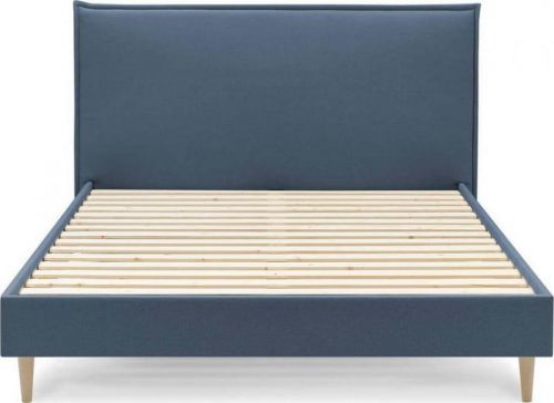 Modrá dvoulůžková postel Bobochic Paris Sary Light, 160 x 200 cm