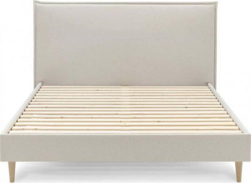 Béžová dvoulůžková postel Bobochic Paris Sary Light, 160 x 200 cm