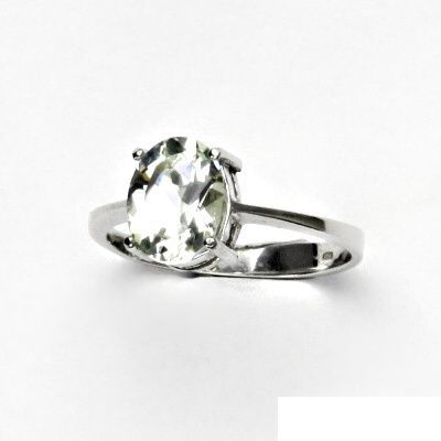 ČIŠTÍN s.r.o Stříbrný prsten, přírodní green ametyst, prstýnek ze stříbra, T 1244 3167