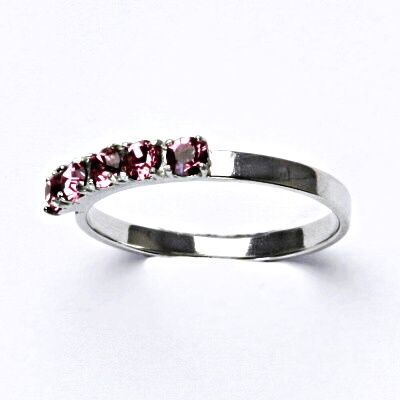 ČIŠTÍN s.r.o Stříbrný prsten se Swarovski krystaly, rose, prsten ze stříbra, T 1340 3870