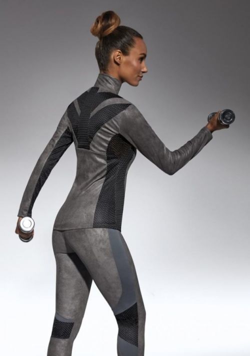 Mikina Flint Blouse - Bas Bleu - S - černá-šedá