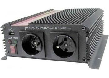 Napěťový měnič Carspa CAR1KU-24 24V/230V+USB 1000W, modifikovaná sinus