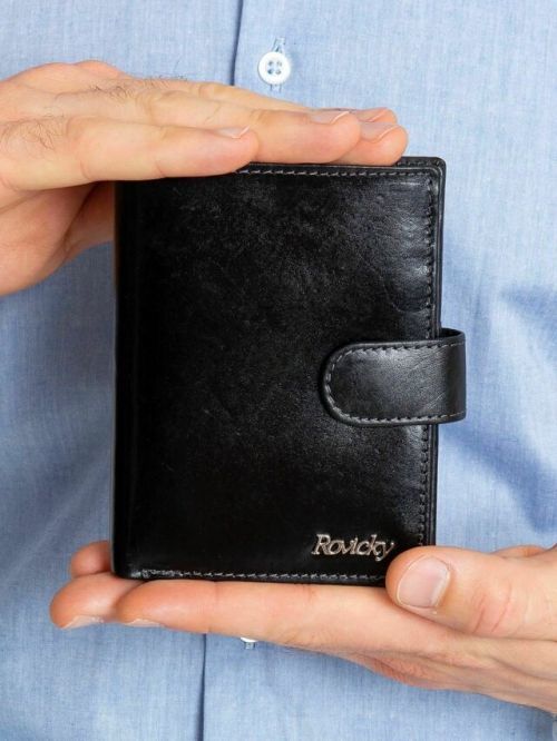 Pánská černá kožená peněženka - ONE SIZE
