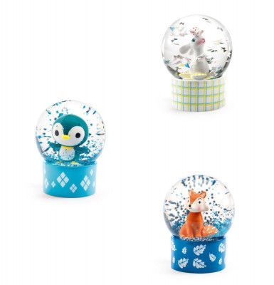 Mini sněhová koule - Zajíc, tučňák a liška