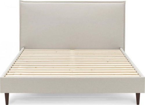 Béžová dvoulůžková postel Bobochic Paris Sary Dark, 180 x 200 cm
