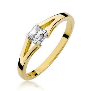 NUBIS® Zlatý zásnubní prsten s diamantem - velikost 52 - W-350G-52