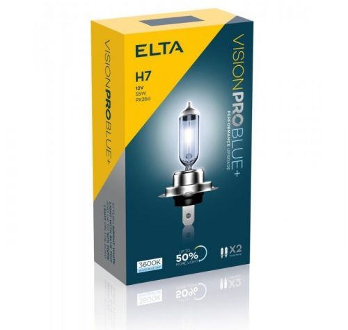 ELTA H7 VisionProBlue plus 50procent 55W 12V PX26d sada 2ks EB2477TR