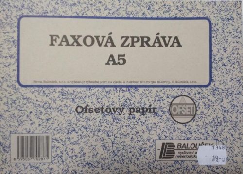 Faxová zpráva A5 nepropisovací