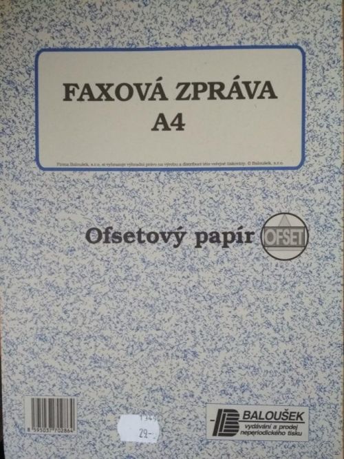 Faxová zpráva A4 nepropisovací