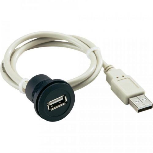 USB 2.0 zásuvka typ A k zabud. se zástrčkou Schlegel RRJ_USB_SW_150CM, IP67, 150 cm, černá