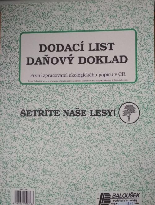 Dodací list Daňový doklad A4 nepropisovací