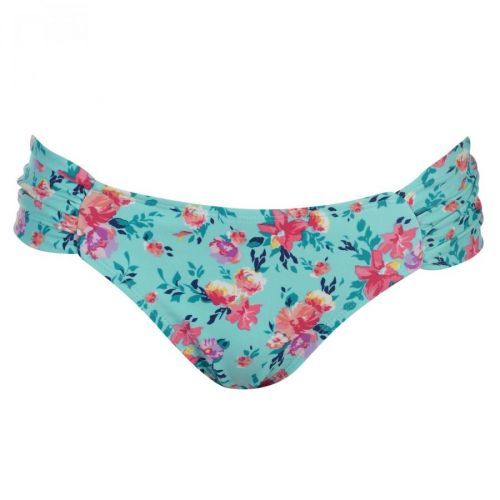 SoulCal Ruched Bikini Briefs Ladies, Aqua Floral, L
