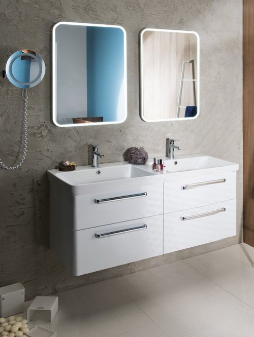 SAPHO Koupelnový set THEIA 120, dvojumyvadlo, bílá KSET-011