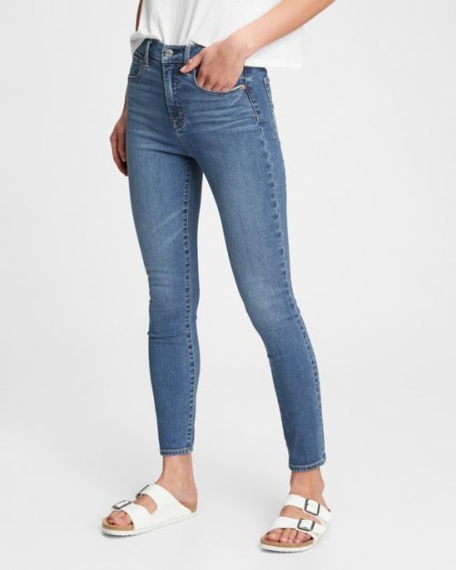 GAP High Rise True Skinny Jeans Modrá