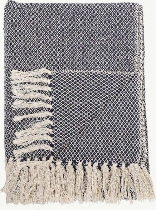 Modrá deka Bloomingville Throw, 130 x 160 cm