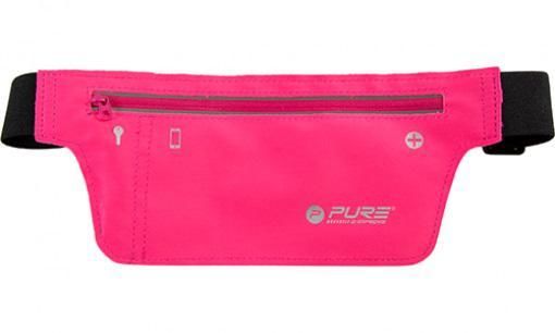 Pure2improve Běžecký reflexní opasek na telefon růžový