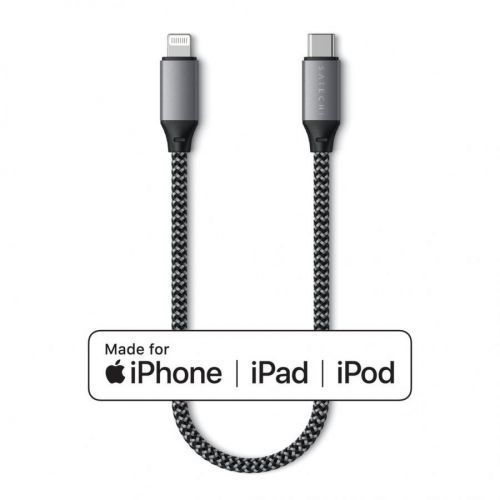Certifikovaný kabel USB-C/Lightning - Satechi, Short 25cm Gray