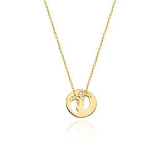 NUBIS® Diamantový náhrdelník dětské stopy, žluté zlato a briliant - C-005-YG