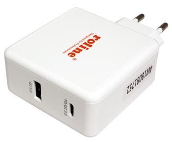 Roline Napájecí adaptér síťový (230V) - 1x USB QC 3.0, 1x USB C PD, 49,5W