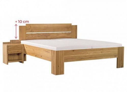 Ahorn Grado MAX - masivní postel se schodkovitým čelem, varianta dub
