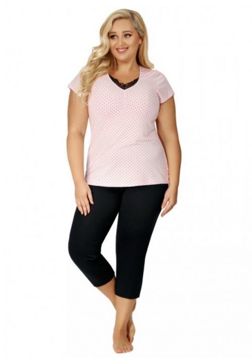 Dámské pyžamo Donna Alice 3/4 3XL Starorůžová1